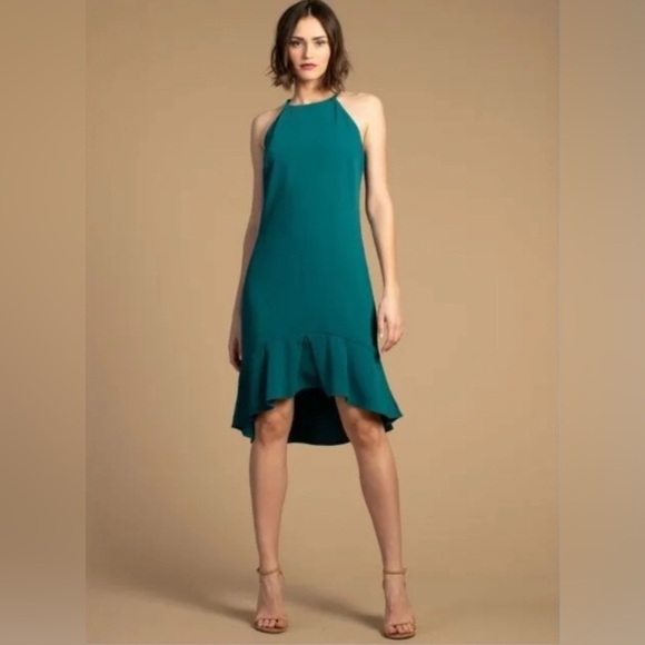 Trina Trina Turk Zosia Drop Flounce High Low Dress Size 6 - Picture 1 of 5